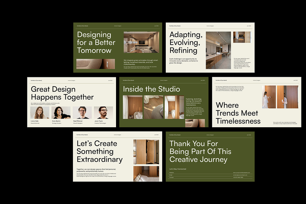 Green Minimal Portfolio PowerPoint, a Presentation Template by Neermana (Photo 4 of 4)