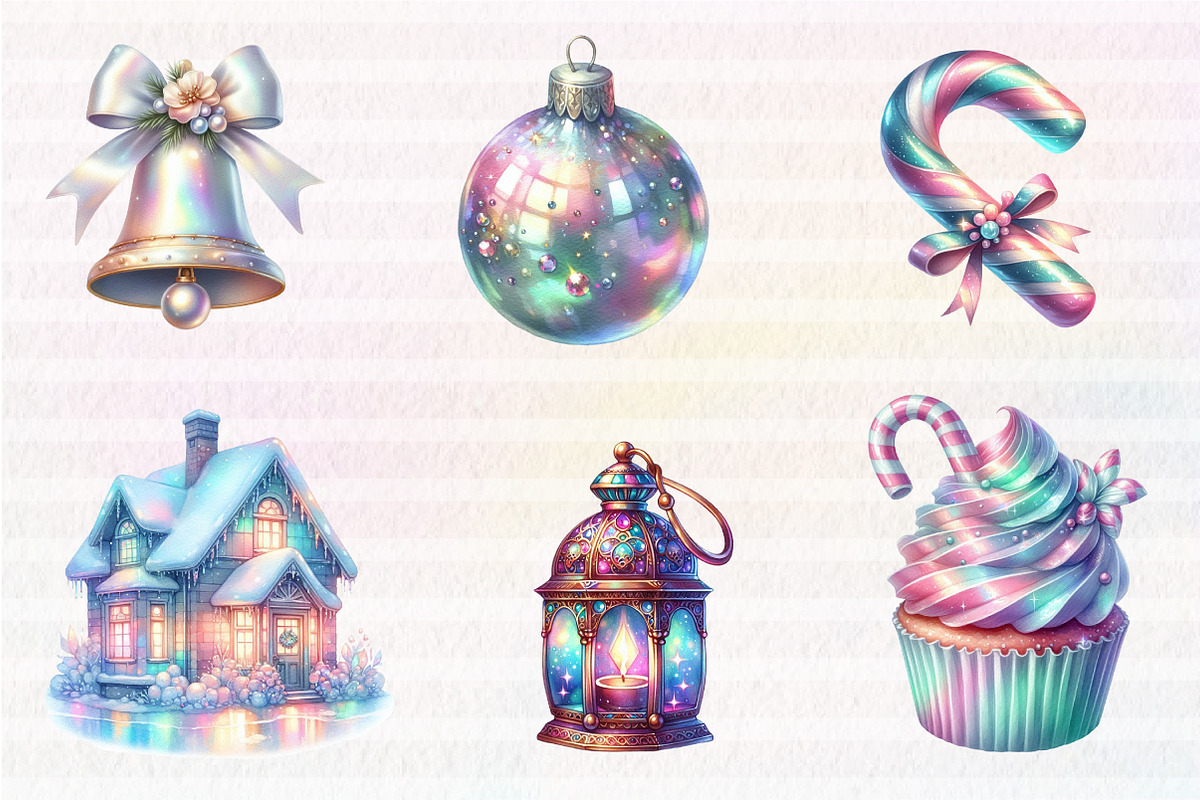 Iridescent Christmas Sublimation Cli, an Illustration by CreationArt (Photo 5 of 6)