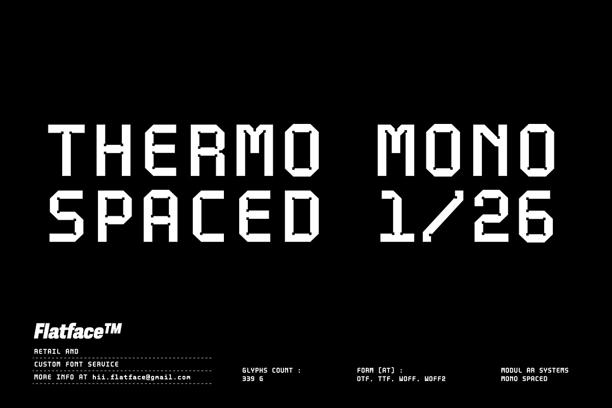 Flatface Thermo Mono, a Sans Serif Font by Flatface (Photo 16 of 16)