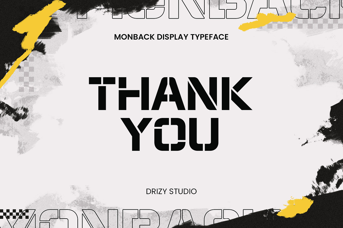 Monback - Modern Stencil Font, a Sans Serif Font by Drizy (Photo 10 of 10)