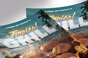 Tropical Grill Flyer Word Publisher