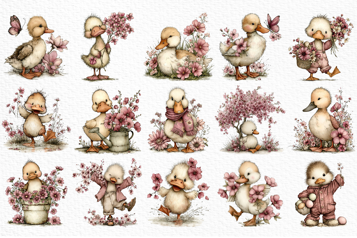 Cute Duck Spring Mood Clipart Png, an Illustration by Craft Nest (Photo 6 of 11)