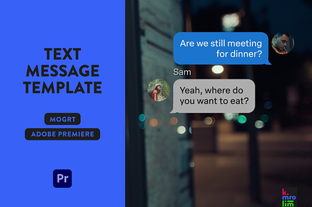 Text Message MOGRT Template, a Templates & Theme by Kate's Animation Shop