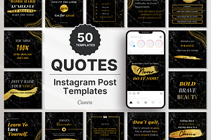 Instagram Quotes Post Black & Gold