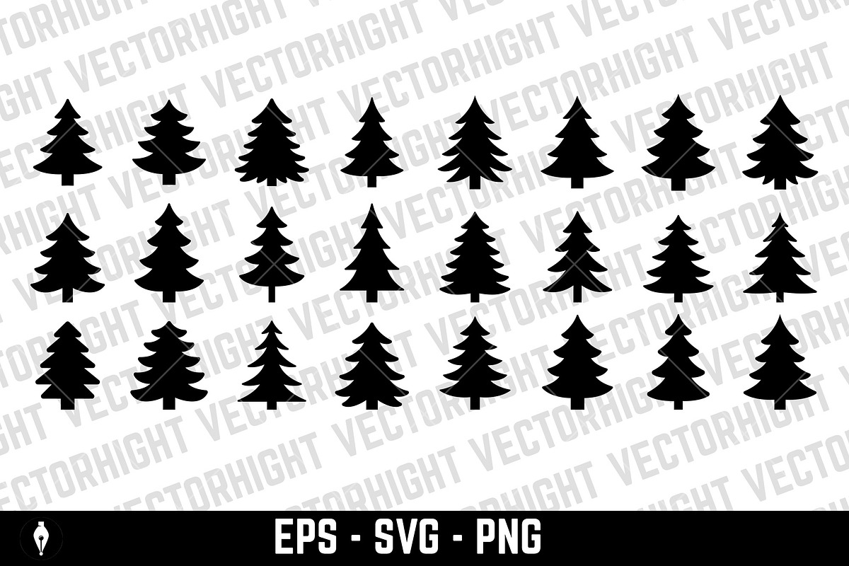 Set of pine tree icons, an Object Illustration by Vectorhight (Photo 1 of 3)
