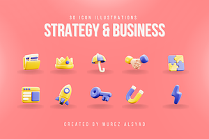 Strategy & Business 3D Icon Pack