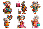 Whimsical Valentines Grandma Clipart, an Illustration by Daily.Designs (Thumbnail 7 of 7)