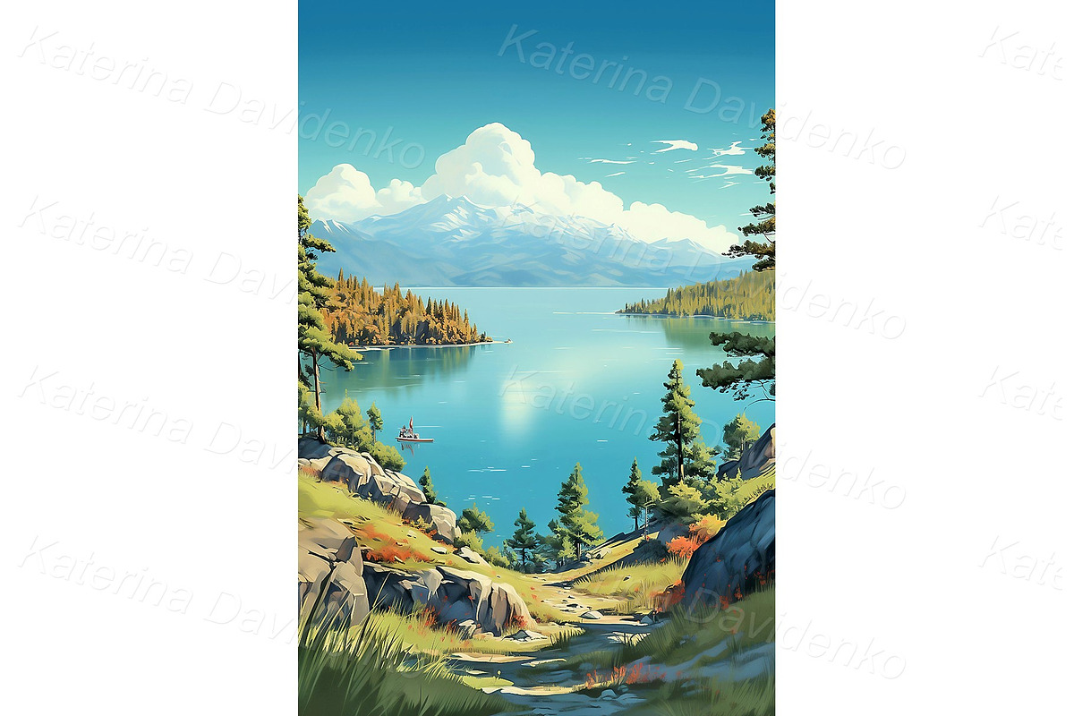 Landscape posters in retro style, an Object Illustration by Bubert Art (Photo 6 of 9)