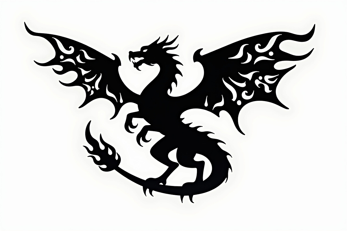 Fierce Black Dragon Emblem Bundle, an Illustration by Designs_River (Photo 4 of 9)