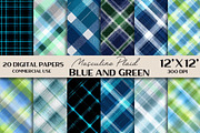 Masculine Plaid Blue and Green, an Illustration by Black Bird Studio (Thumbnail 1 of 5)