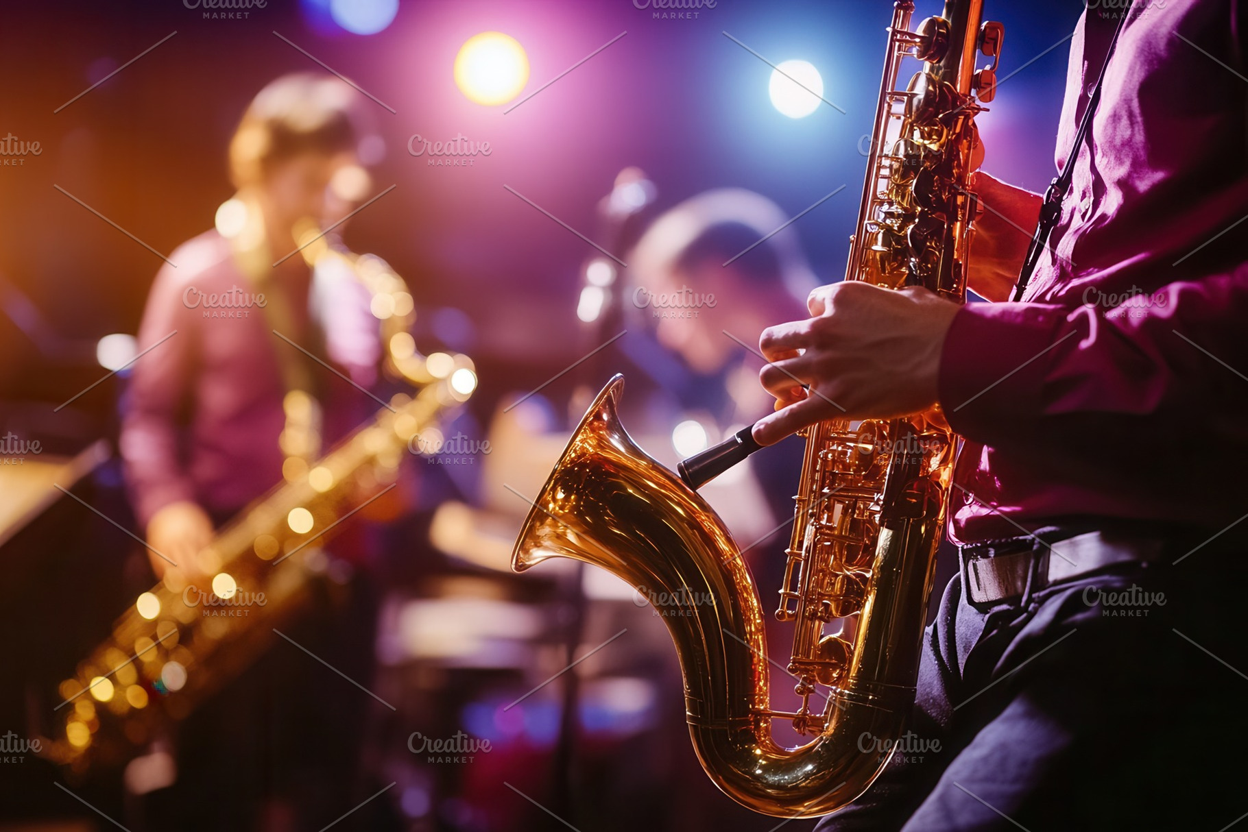Dynamic jazz captivates the crowd, a Photo by Pavel_design