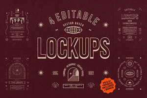 4 Editable Type Lockups, a Work Illustration by aples
