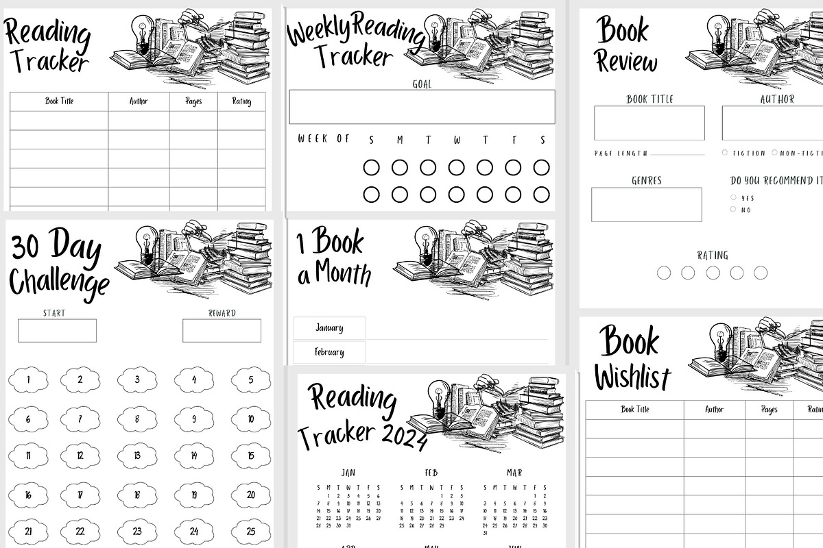 Ultimate Printable Reading Tracker, a Templates & Theme by 2 Nomazi (Photo 9 of 9)
