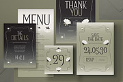 Black Green Wedding Invitation Set, a Card Template by graphicook (Thumbnail 2 of 3)