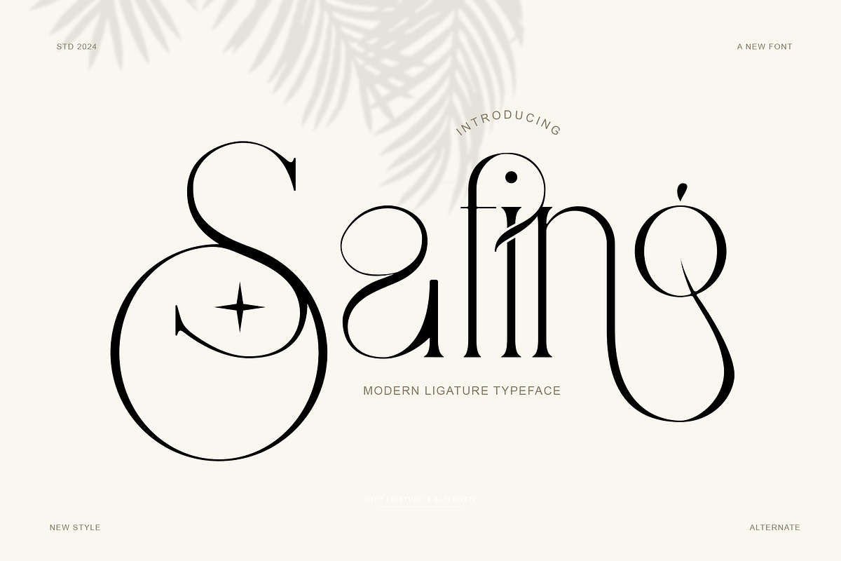 Safing ligature serif typeface, a Serif Font by yaqublekker (Photo 1 of 9)