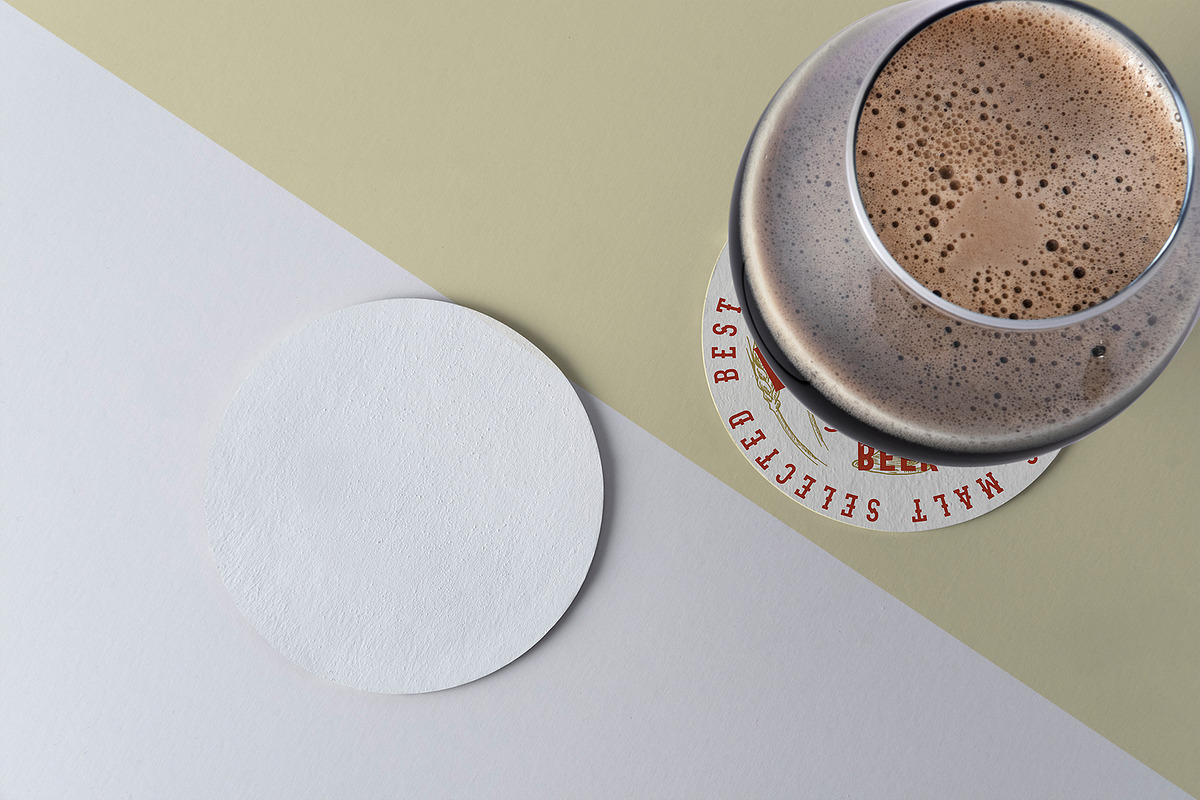 Beer Coaster Mockup, a Cups & Container Mockup by Graphicnugget (Photo 7 of 8)