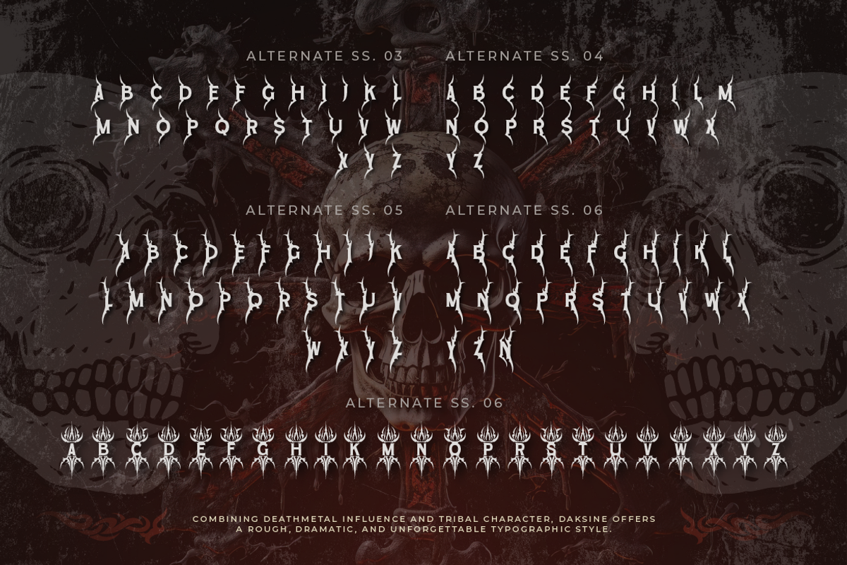 Daksine, a Blackletter Font by Burntilldead (Photo 7 of 10)