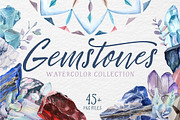 GEMSTONES watercolor collection, an Illustration by Lemaris (Thumbnail 1 of 8)