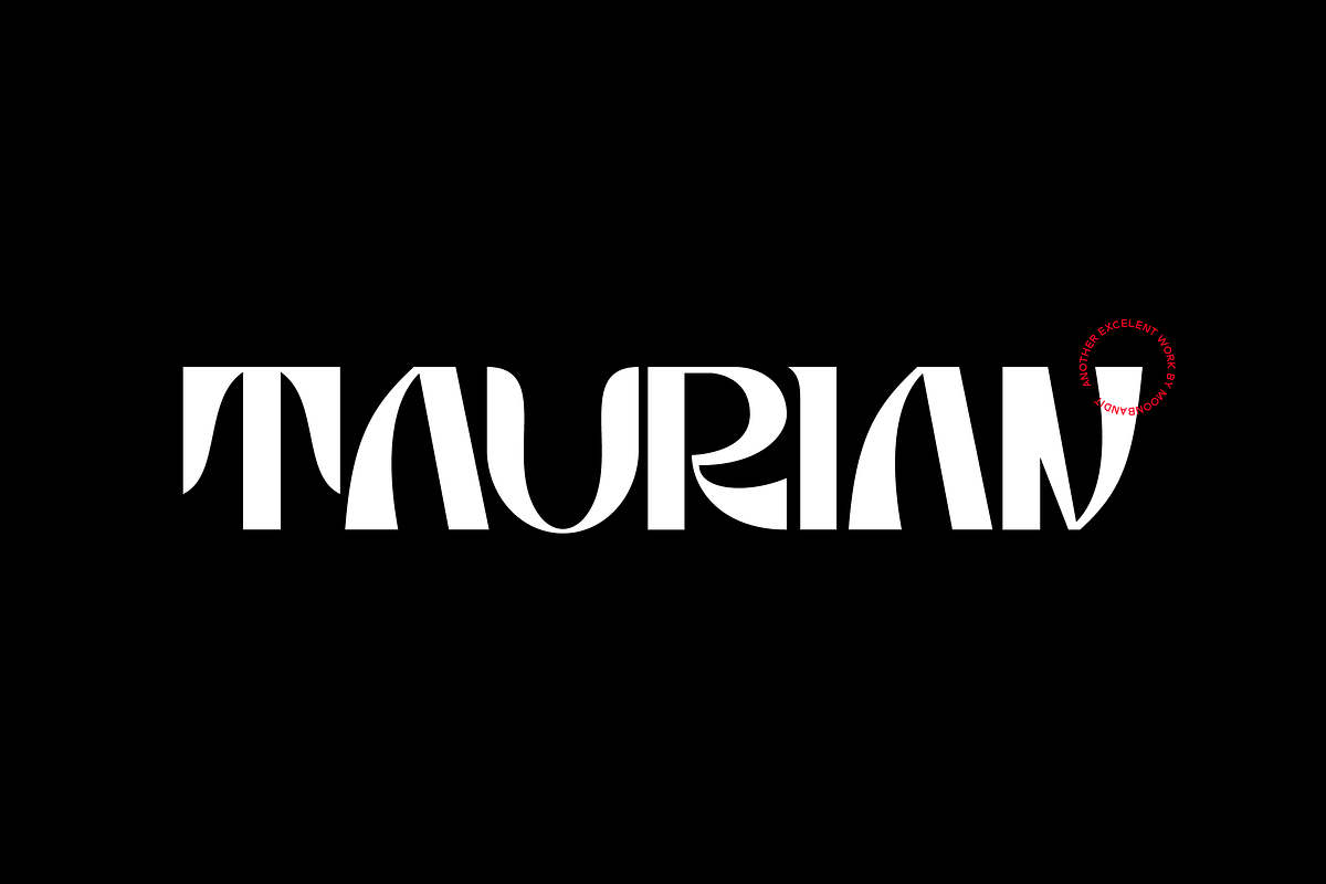 Taurian, bold & elegant display font, a Font by MoonBandit (Photo 1 of 9)