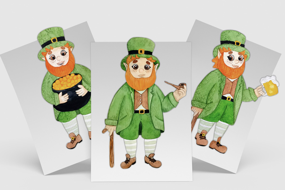 Watercolor St. Patricks day set, an Illustration by LikaYu (Photo 3 of 9)