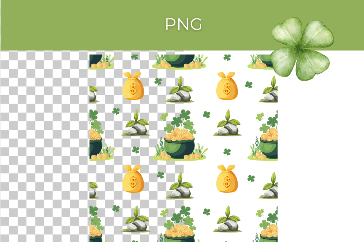 St. Patrick’s Day Gold Patterns, a Pattern Graphic by InkyQueenArt (Photo 3 of 4)