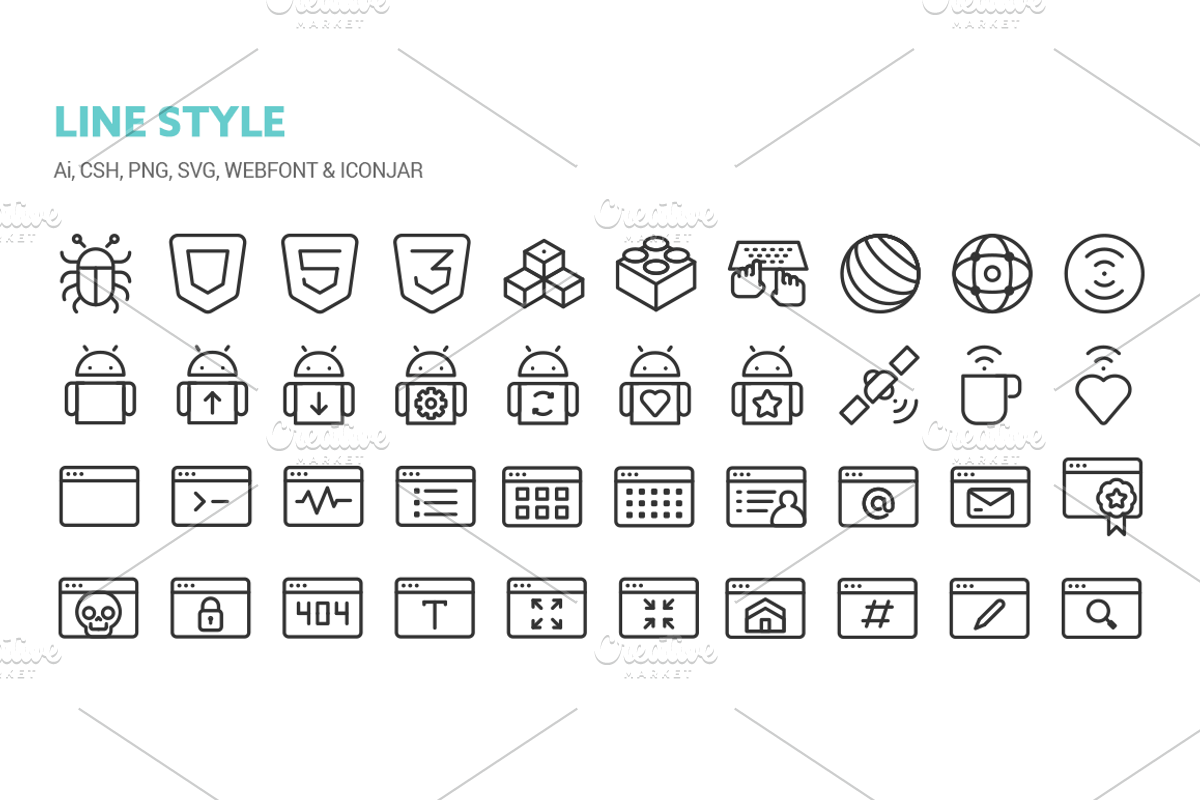 Web Dev Icons, a Solid Icon by Vectopus.com