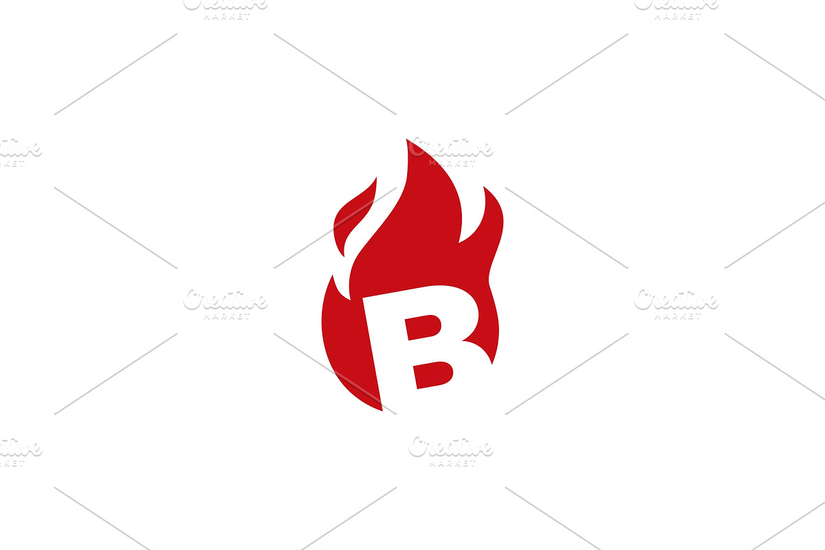 b letter fire flame logo vector icon, a Branding & Logo Template by ...