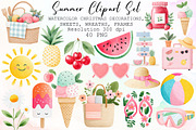 Summer Watercolor Clipart Set, an Illustration by Sublimation Artist (Thumbnail 1 of 6)