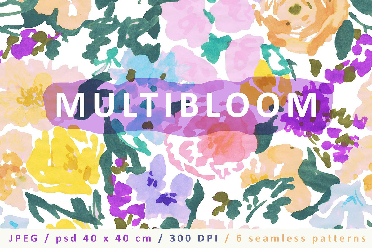 Multibloom. Floral patterns, a Pattern Graphic by emeraldthue (Photo 1 of 6)
