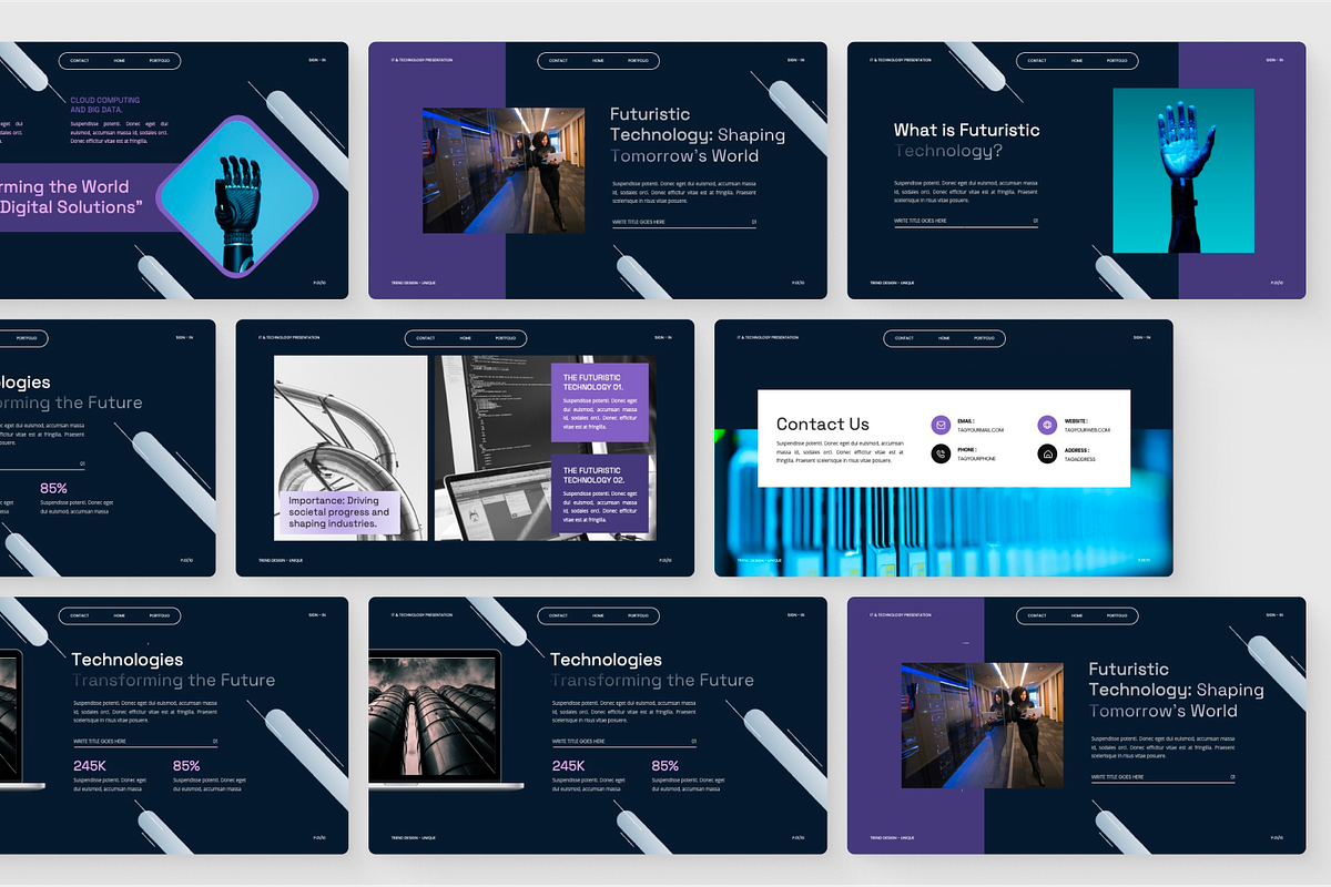 Tovel - IT & Technology PowerPoint, a Presentation Template by SquidPixey (Photo 3 of 6)