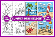 Summer Days Delight Coloring Book, a Seasonal Illustration by Coco Bloom (Thumbnail 1 of 5)