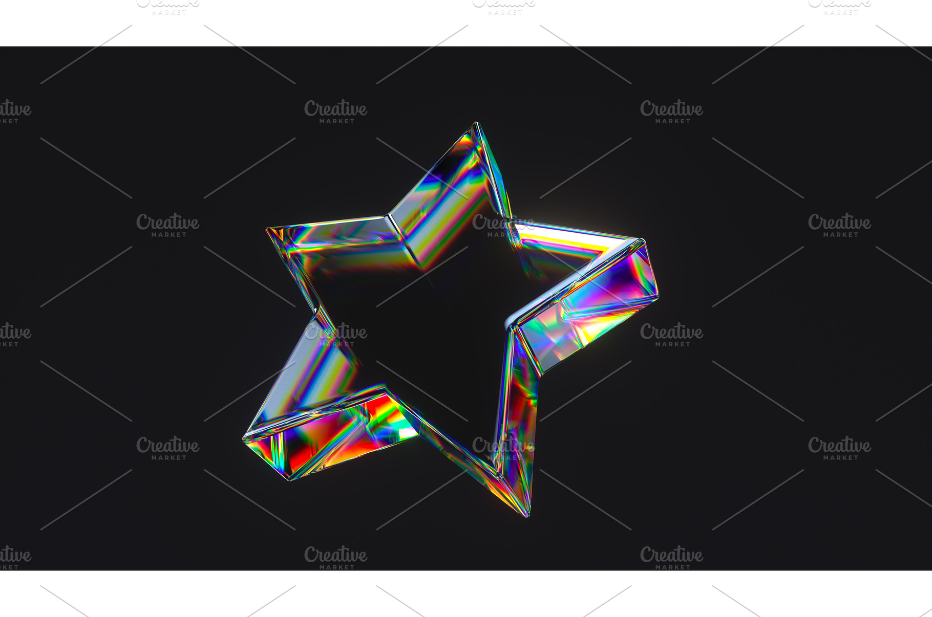 3D render of crystal star, an Abstract Photo by Liudmyla Matviiets