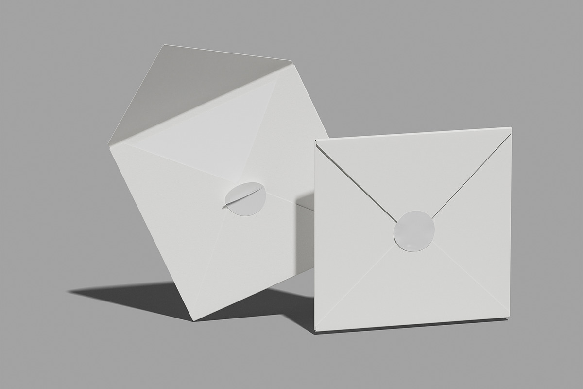 Square Card Envelope Mockup, a Merchandise Mockup by Unerispace (Photo 3 of 5)