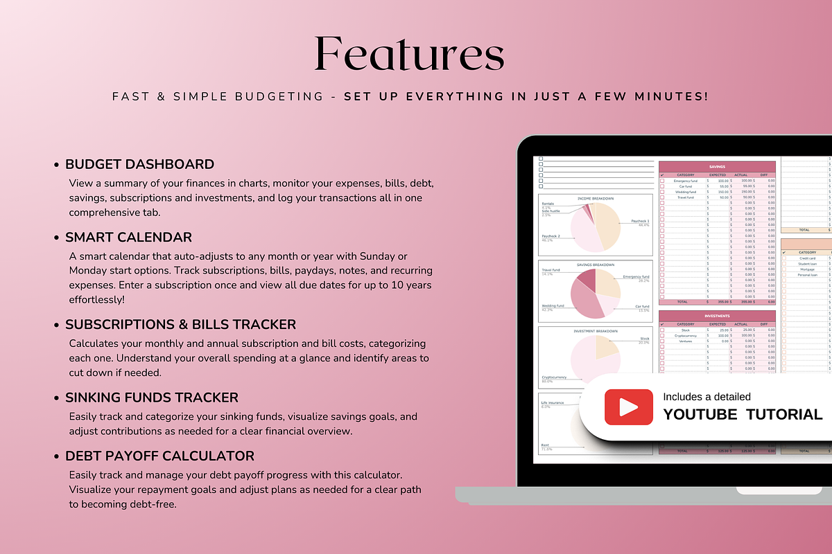 Ultimate Biweekly Budget - Red, a Templates & Theme by The Creative Plans co (Photo 3 of 10)