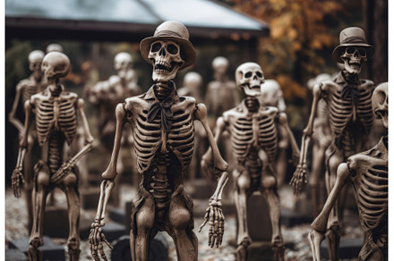 Skeletons cemetery risen scary, an Abstract Photo by Ylivdesign