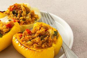 Stuffed bell peppers with quinoa, a Food & Drink Photo by Pundateam