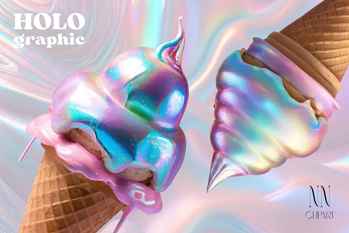 Holographic Iridescence shapes, an Object Graphic by NNclipart (Photo 2 of 10)