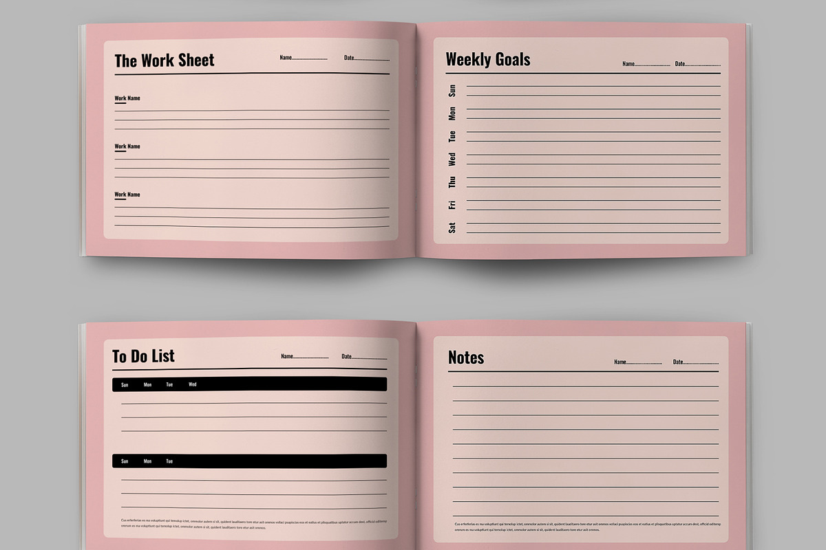 Daily Planner Template Landscape, a Stationery Template by ContestDesign (Photo 4 of 5)