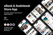 eBook & Audiobook Store App, an UI Kit Template by flr.24 (Thumbnail 1 of 2)