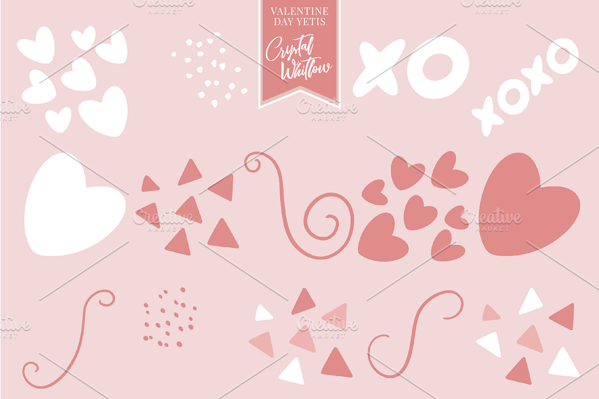 Valentine Yeti Pattern & Clip Art, a Pattern Graphic by Preyer Design (Photo 9 of 9)