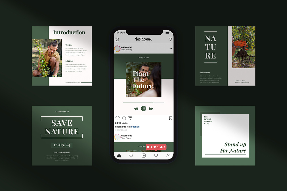 Dhara - Nature Social Media Pack, a Social Media Template by Neetlabs Studio (Photo 3 of 5)