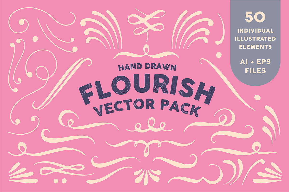 Flourish Illustration Vector Pack, a Decorative Illustration by Soph Rowe (Photo 1 of 5)