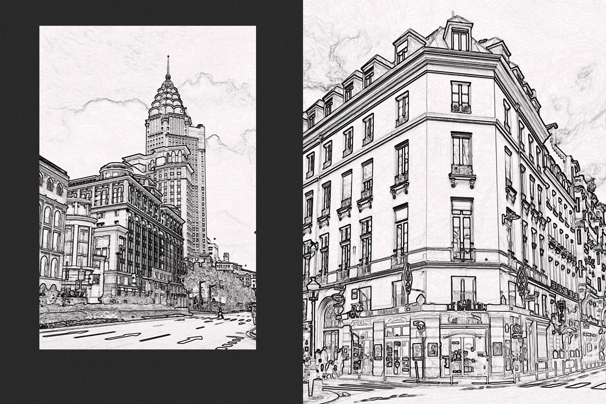 ArchiSketch Photoshop Template, a Layer Style Add-On by 3d_model_tifotizi (Photo 3 of 3)