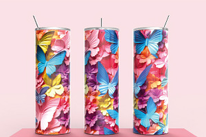 3D Butterfly 20oz Tumbler Wraps