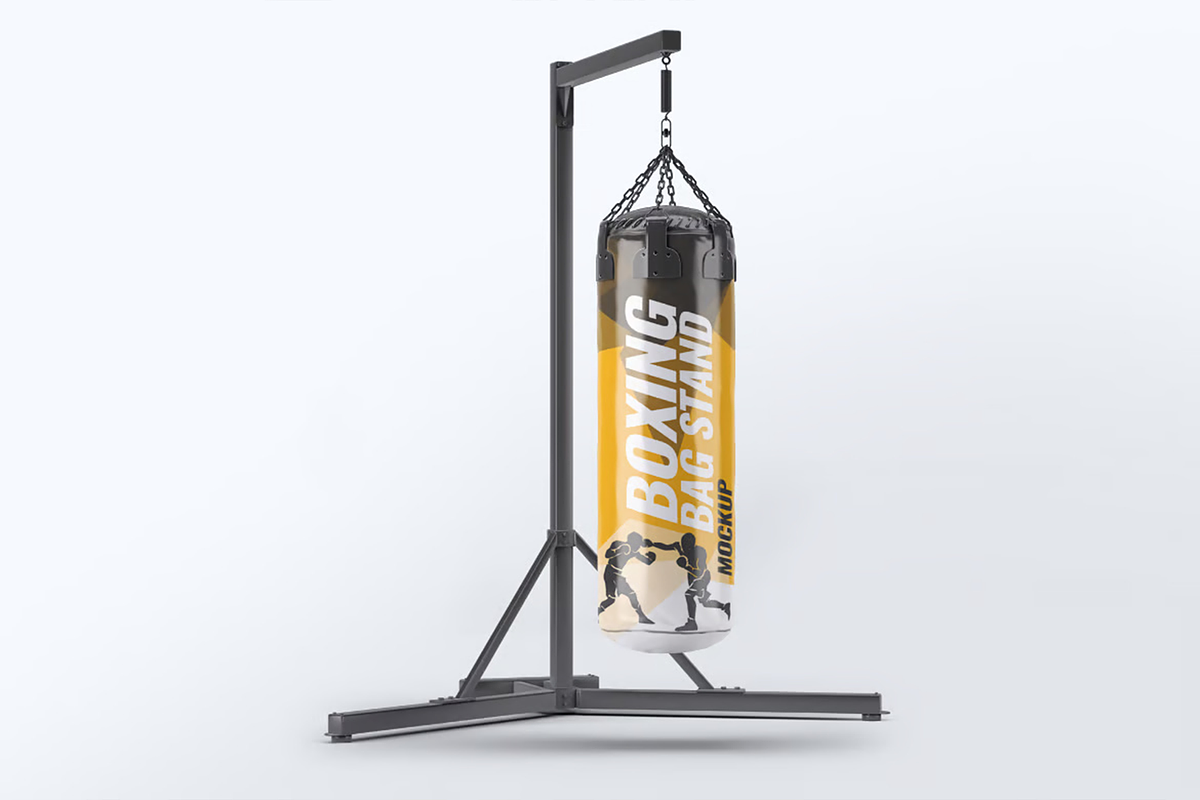 Boxing Bag Stand Mock-Up, a Product Mockup by DesignRushMarket (Photo 3 of 7)