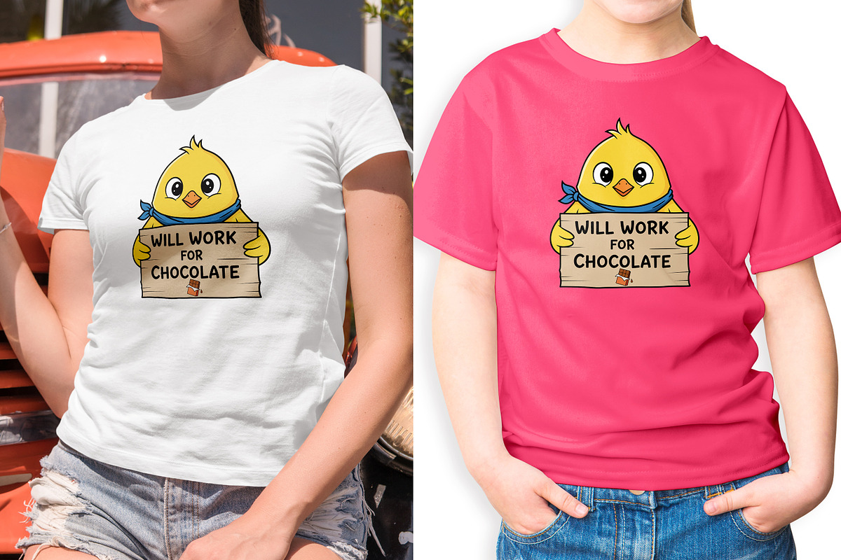 Funny Easter Chocolate Lover Chick, a Seasonal Illustration by Ghagra (Photo 3 of 7)
