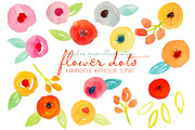 Watercolor Abstract Flowers Dots, an Illustration by Sandra Jones Art (Thumbnail 1 of 4)