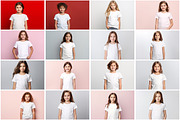 Kid Girl T-Shirt Mockup Picture Bund, a Shirt Mockup by Forhadx5 (Thumbnail 7 of 8)