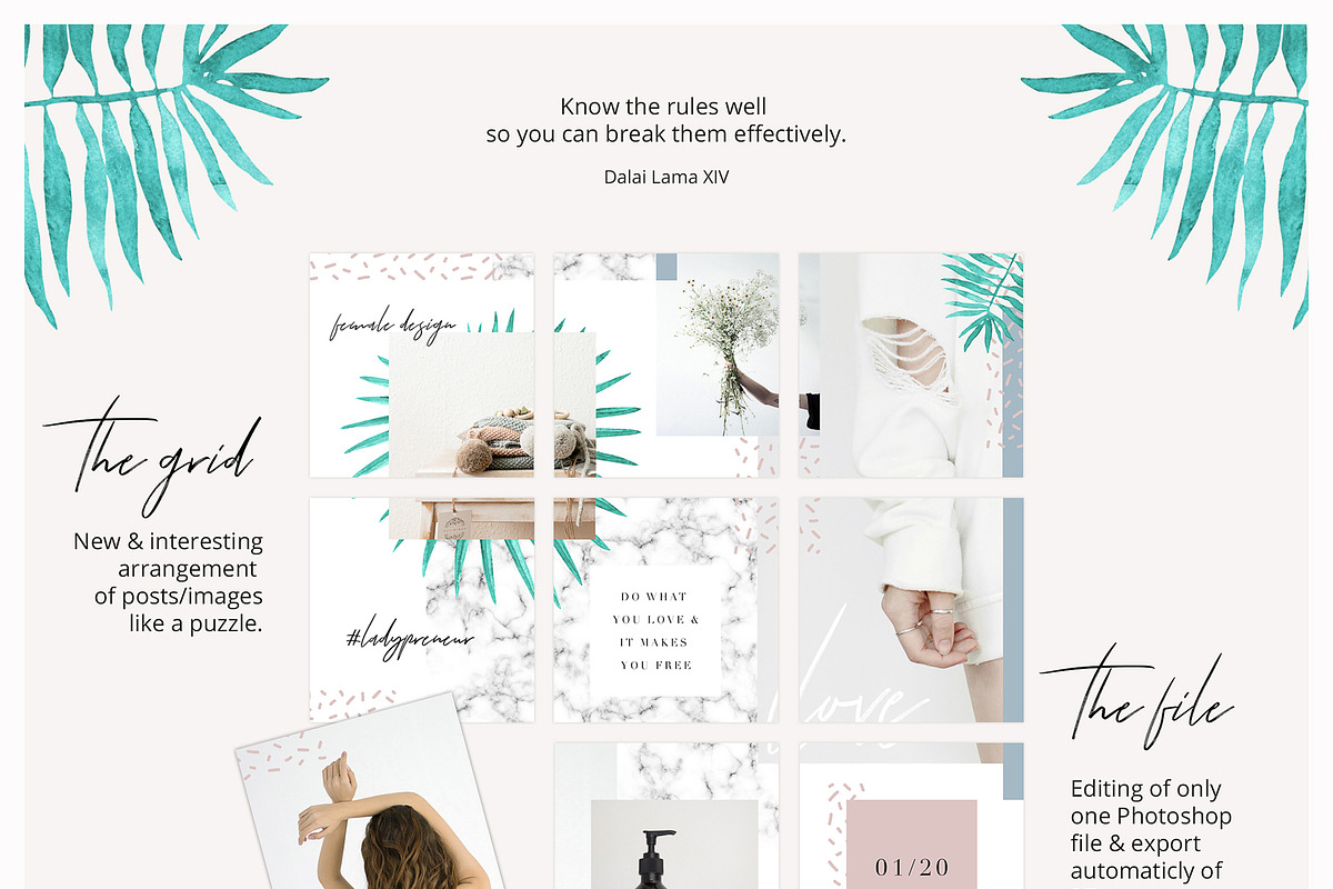 Charming Instagram Puzzle Template, a Social Media Template by AgataCreate (Photo 3 of 5)