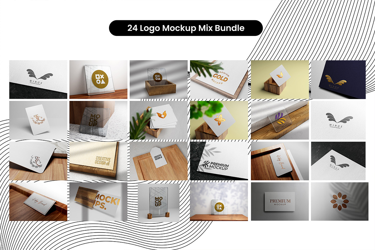 24 Logo Mockup Mix Bundle, a Mockup by aalfndi (Photo 2 of 28)